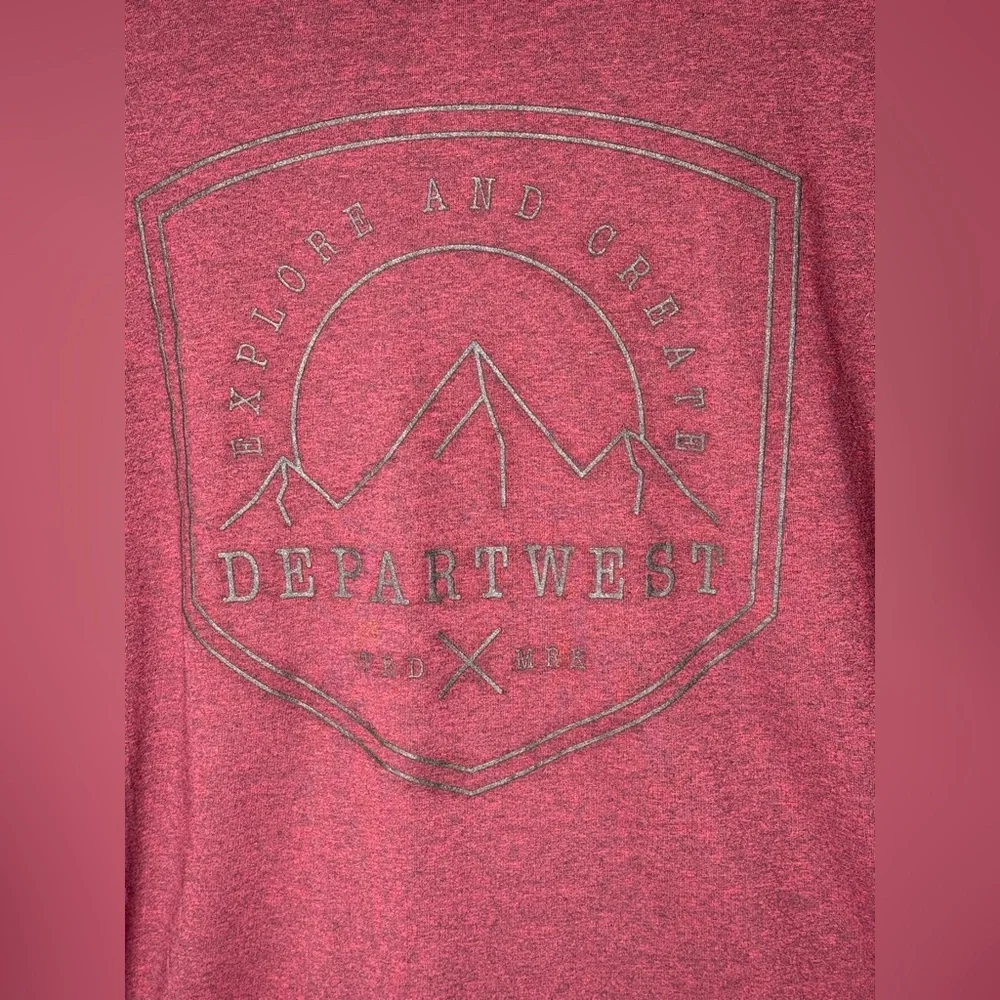 Departwest Men’s Maroon Lightweight Pullover Hoodie - Picture 8 of 8